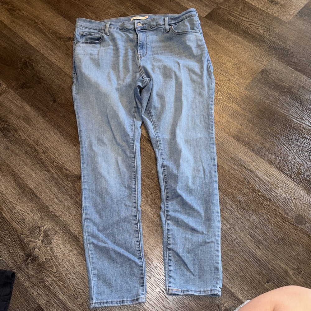 Women's Levi Jeans 721 High Rise Skinny Distressed Light Plus Size 18w
